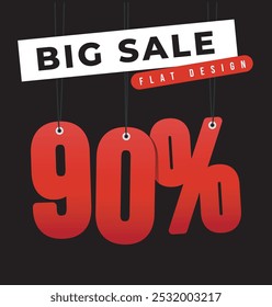 Banner special discount get 90% off and Flat design