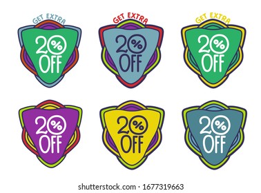 Banner de la oferta especial - obtener una venta extra del 20%. Concepto empresarial, vector