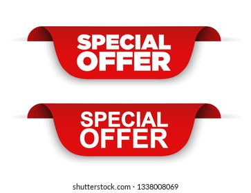 Banner Special offer. Vector ribbon banner