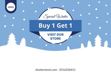 Banner special winter promotion unique design