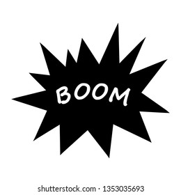 Banner, speech bubble, poster and sticker concept, memphis geometric style with text Boom. Message speech bubble boom with cloud talk for banner, poster, web. Vector Illustration