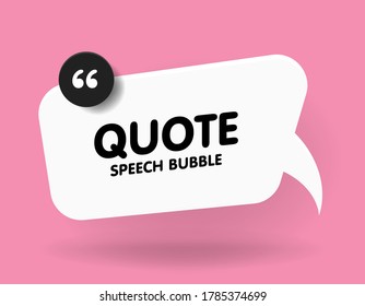 Banner, speech bubble, poster and sticker concept with sample text. White bubble message on bright pink background for banner, poster. Vector Illustration