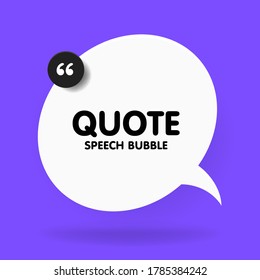 Banner, speech bubble, poster and sticker concept with sample text. White bubble message on bright violet background for banner, poster. Vector Illustration