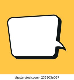 Pancarta, burbuja de voz, afiche y concepto de pegatina con texto de ejemplo. diseño de historietas vintage, estilo de arte pop. mensaje de burbuja blanca sobre fondo amarillo brillante