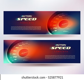 Banner Speed Action Fast Speedometer Car