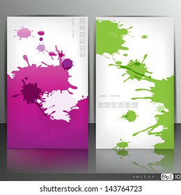 Banner with splash on abstract background