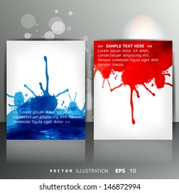 Banner with splash on abstract background