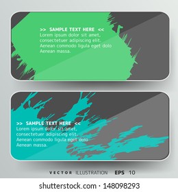 Banner with splash on abstract background