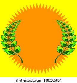 Banner with sprigs, vector art illustration.
