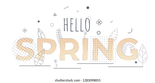 Banner "Spring" in a flat style
