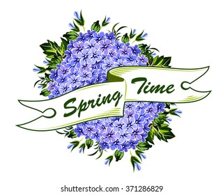 Banner with spring flowers lilacs