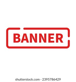 Banner Stamp In Red Rectangle Line Shape For Information Sign
