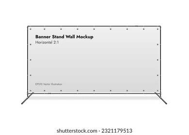 Banner Stand Wall on White Background Vector Illustration.