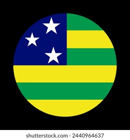 Banner Bandera de estado de ilustración vectorial de Sergipe aislado sobre fondo negro. Símbolo nacional del estado de Brasil. Emblema patriótico de la bandera del círculo Sergipe.