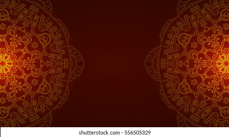 Banner with steampunk design elements. Steam mechanic elements. Steampunk ornament background. Vector illustration.