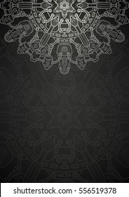 Banner with steampunk design elements. Steam mechanic elements. Steampunk ornament background. Vector illustration.