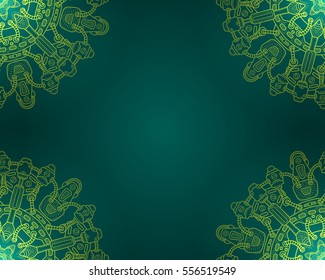 Banner with steampunk design elements. Steam mechanic elements. Steampunk ornament background. Vector illustration.