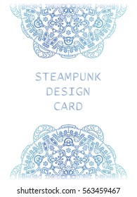 Banner with steampunk design elements. Steam mechanic elements. Steampunk ornament background. Vector illustration.