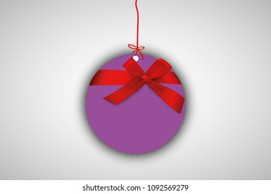 Banner, sticker, with bow.