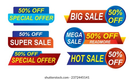 banner sticker design template, banner label vector.