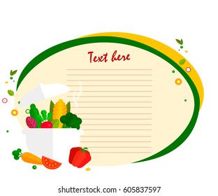 Banner, sticker, a note for the recipe