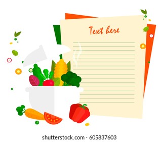 Banner, sticker, a note for the recipe