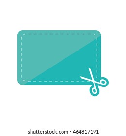 banner sticker scissors label blank icon. Isolated and flat illustration. Vector graphic
