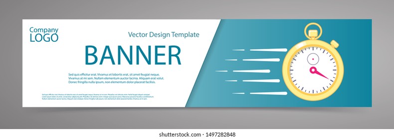 Banner with stopwatch. Vector design template for sale, last minute or limited time offer.