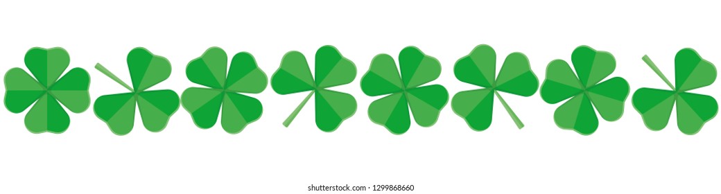 Banner for St.Patrick 's Day of green clover. Vector in flat style