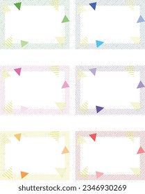 Banner stripe triangle frame background frame colorful set