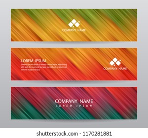 Banner stripes background template set colorful - Modern design graphic or website layout. Vector illustration eps 10.
