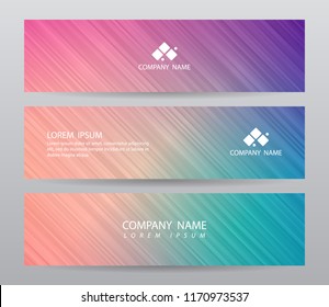 Banner stripes background template set colorful - Modern design graphic or website layout. Vector illustration eps 10.