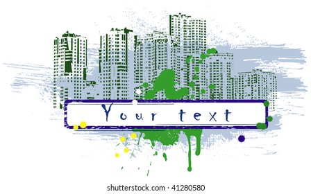 Banner in style city grunge. Vector art in EPS format.