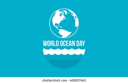 Banner style world ocean day vector flat
