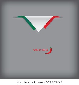 Banner with stylized Mexican flag. Vector illustration.
