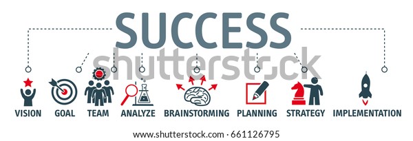 Banner Success Banner Icons Keywords Stock Vector (Royalty Free ...