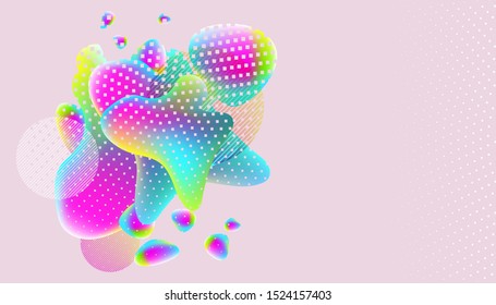 Banner summer ecology poster triangle Light music bright colorful shapes abstract background plastic prism