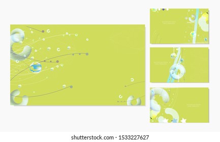 Banner summer ecology poster triangle vector futuristic light minimal geometric hipster white background. Green and yellow lines and points natural