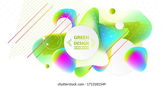 Banner summer ecology white background poster triangle vector futuristic light minimal geometric. Green and yellow lines and points