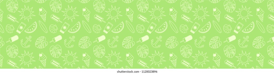 Banner with summer elements. Vector.