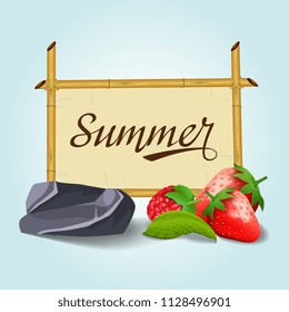 Banner "Summer" with fruit