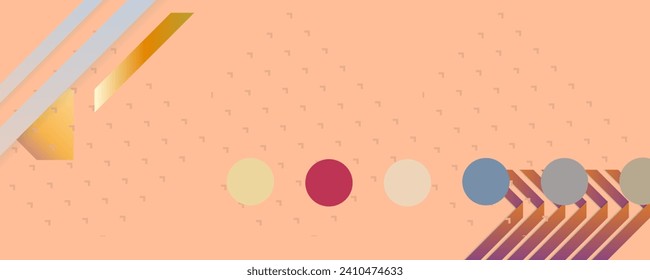 Banner summer new color Peach Fuzz poster triangle vector futuristic minimal geometric hipster pastel pink background. Simple background with lines and points