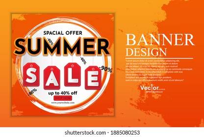 Banner Summer Sale happy summer background backdrop for banner on post website cover concept abstract art  