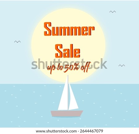 Banner for summer sales with the inscription - 