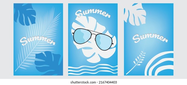 banner summer time background sea scape blue color