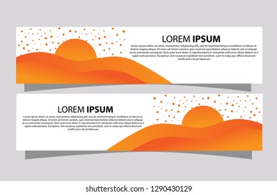 Banner with sunset background .modern template design.vector illustration - Vector