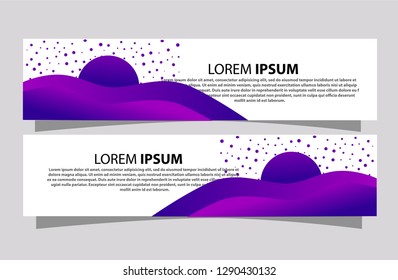 Banner with sunset background .modern template design.vector illustration - Vector