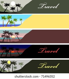 banner with Sunset at Palm Beach