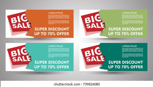 Banner with super discount concept for product sales with four color concepts that are very pamper the eyes and favored by the customer.