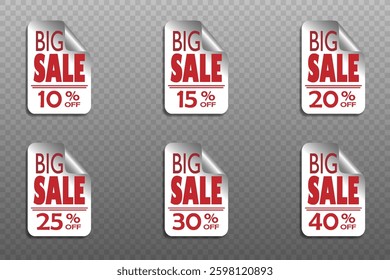 Banner Super Offer Big Sale 10%, 15%, 20%, 25%, 30%, 40% DISCOUNT
